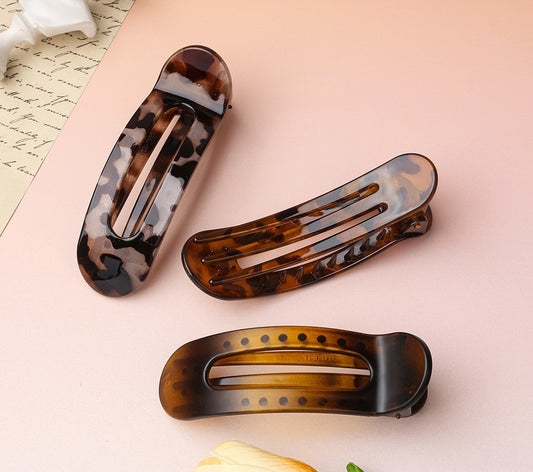 Long oval flat hair claw