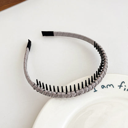 Satin ruched headband with teeth