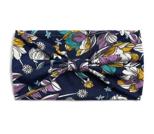 Orchid flowers print 2-way bandanna hair band