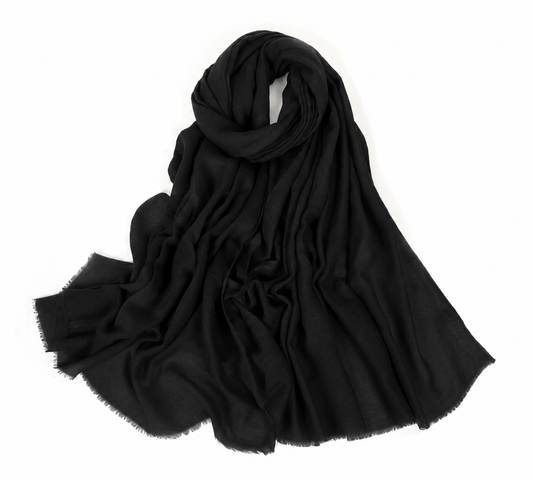Fringed solid long scarf