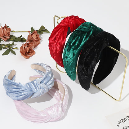 Glossy velvet knotted headband