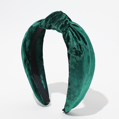 Glossy velvet knotted headband
