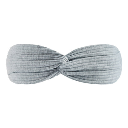 Twist front ribbed cotton elastic headband