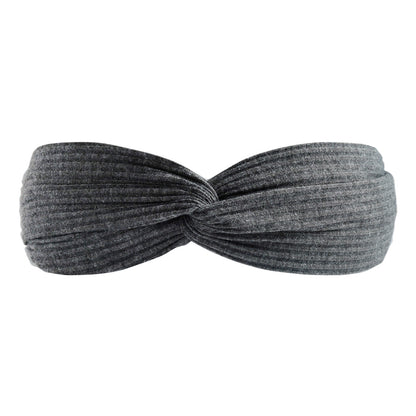 Twist front ribbed cotton elastic headband
