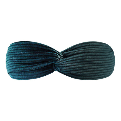 Twist front ribbed cotton elastic headband