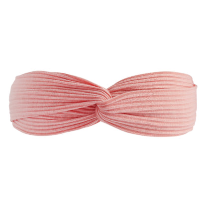 Twist front ribbed cotton elastic headband