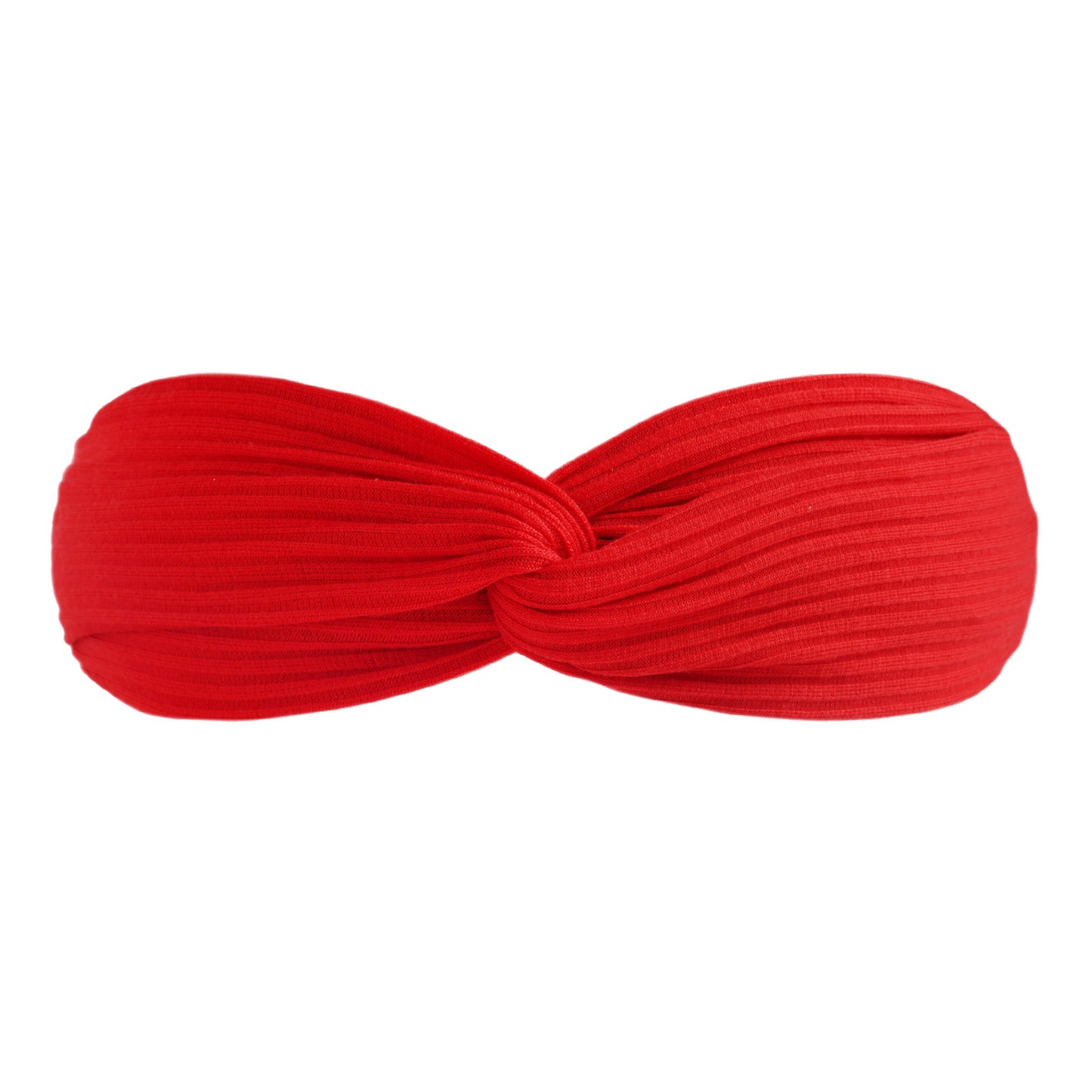 Twist front ribbed cotton elastic headband