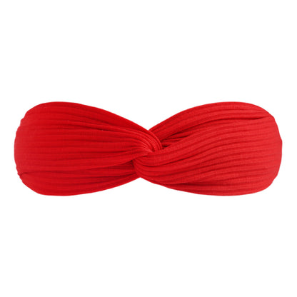 Twist front ribbed cotton elastic headband