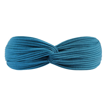 Twist front ribbed cotton elastic headband
