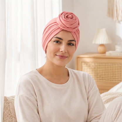 Large flower top hair cap