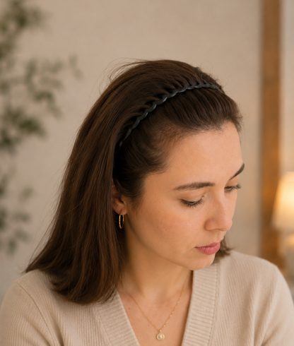 Acrylic headband with long teeth