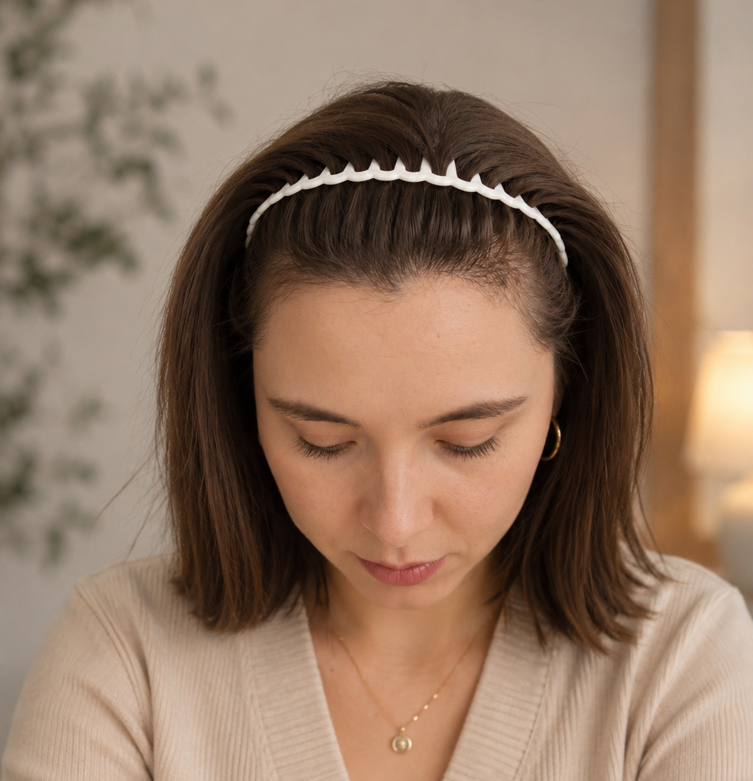 Acrylic headband with long teeth