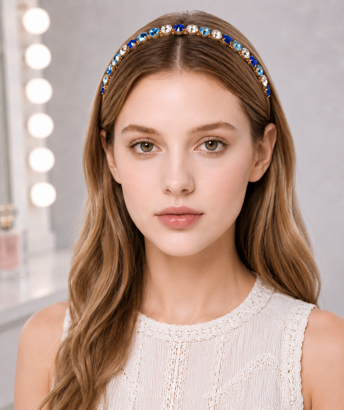 Multicoloured rhinestones alloy headband