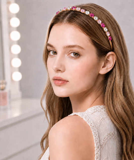 Multicoloured rhinestones alloy headband