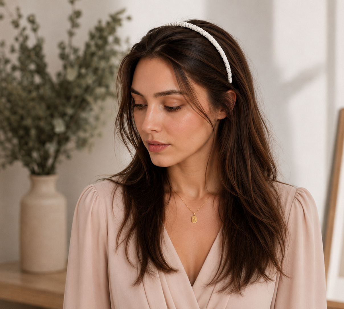 Ruched headband with teeth
