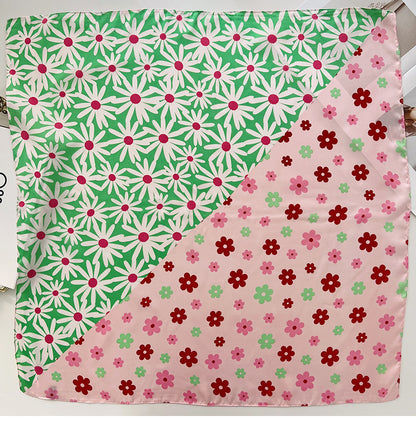 Mixed flowers square scarf