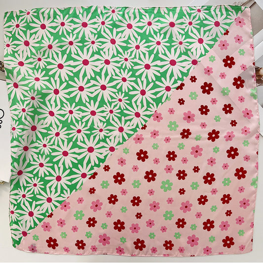 Mixed flowers square scarf