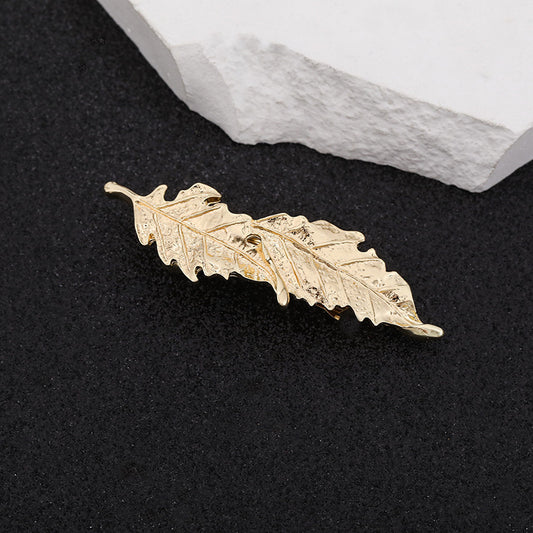 Double leaves small hair barrette