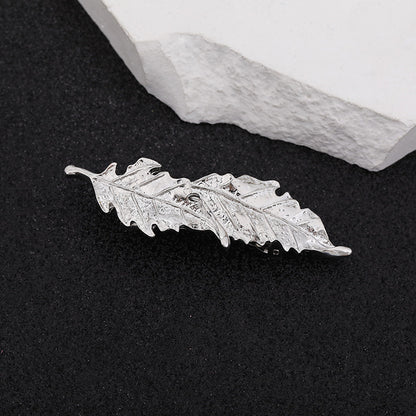 Double leaves small hair barrette