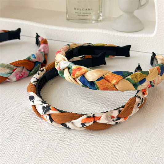 Multicoloured braided top headband