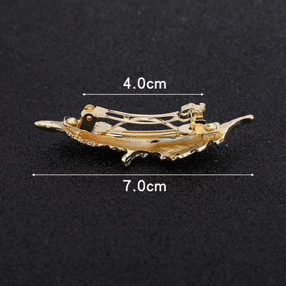 Double leaves small hair barrette