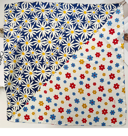 Mixed flowers square scarf