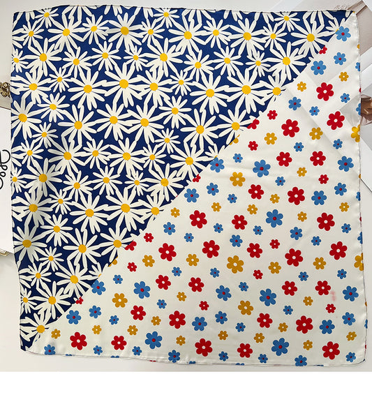 Mixed flowers square scarf