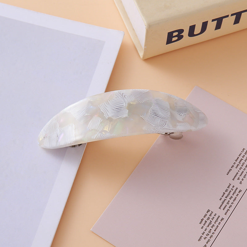 Oval arch resin hair barrette