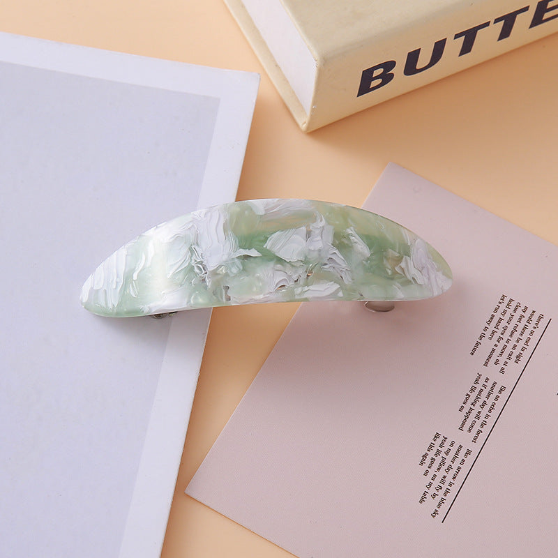 Oval arch resin hair barrette