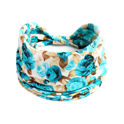 Roses print 2-way knotted bandanna hair band