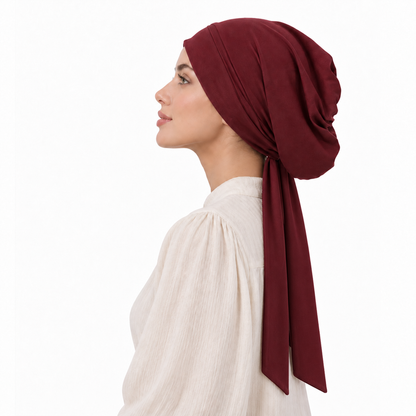 Hair cap with long scarves