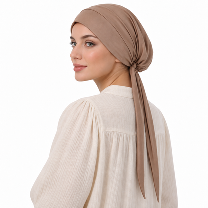 Hair cap with long scarves
