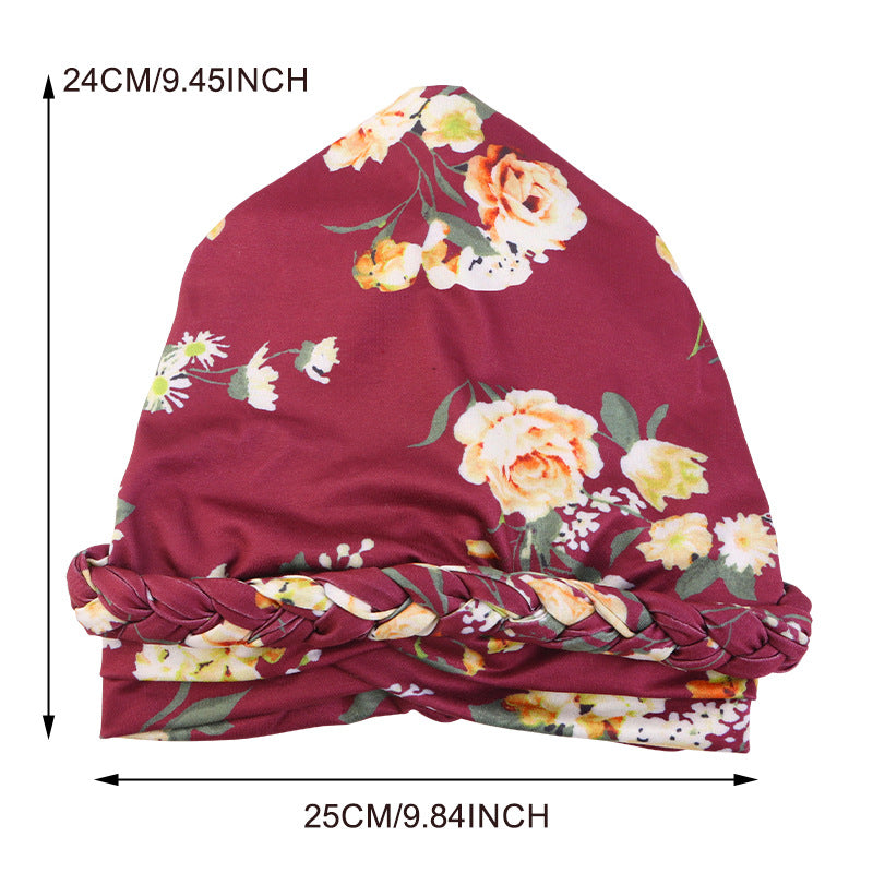 Floral hair cap with braids