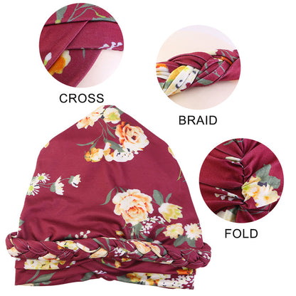 Floral hair cap with braids