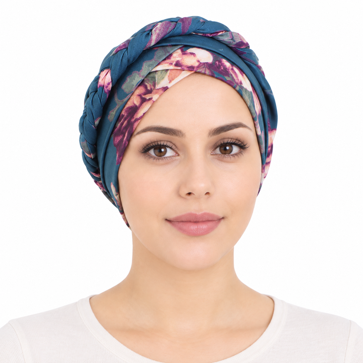 Floral hair cap with braids