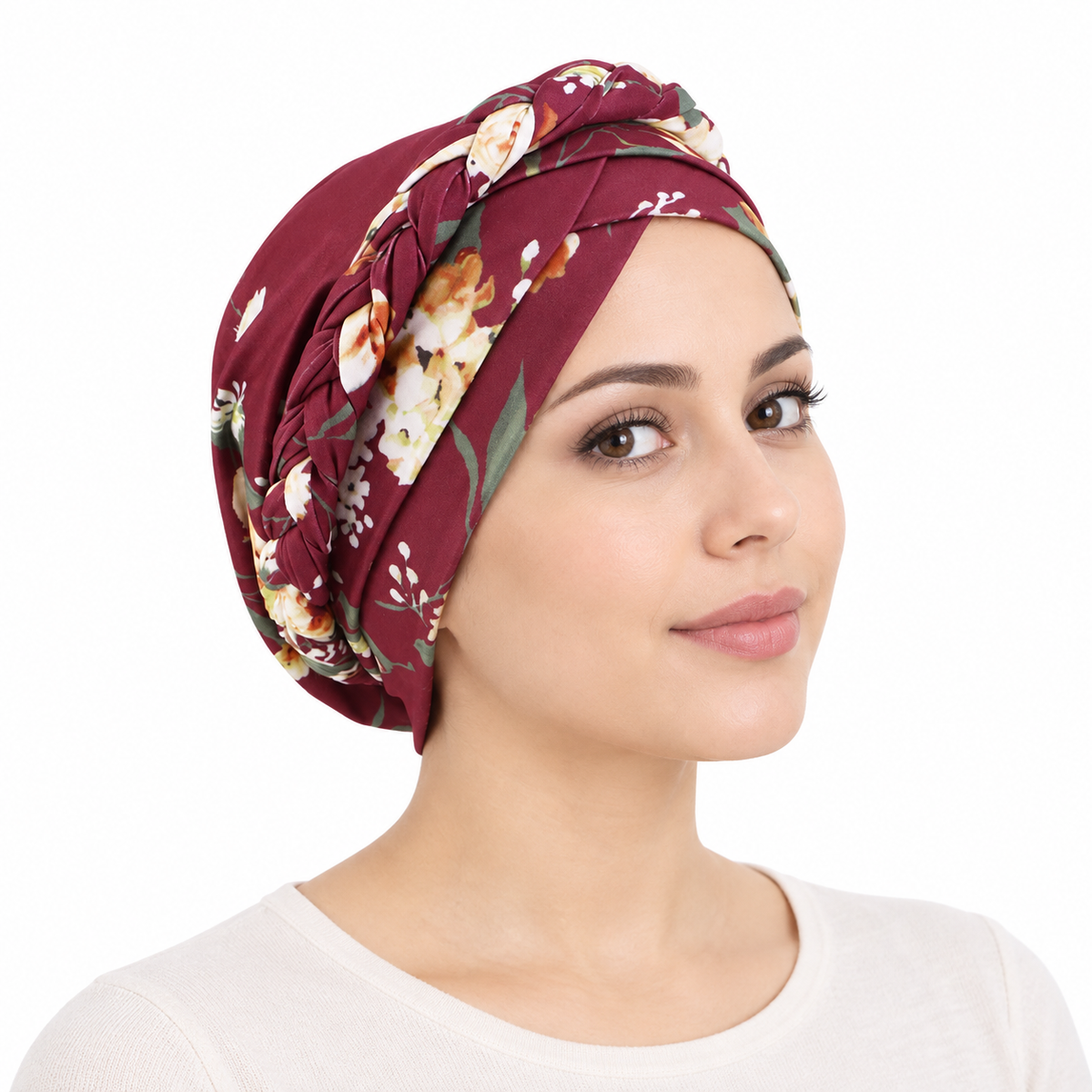 Floral hair cap with braids