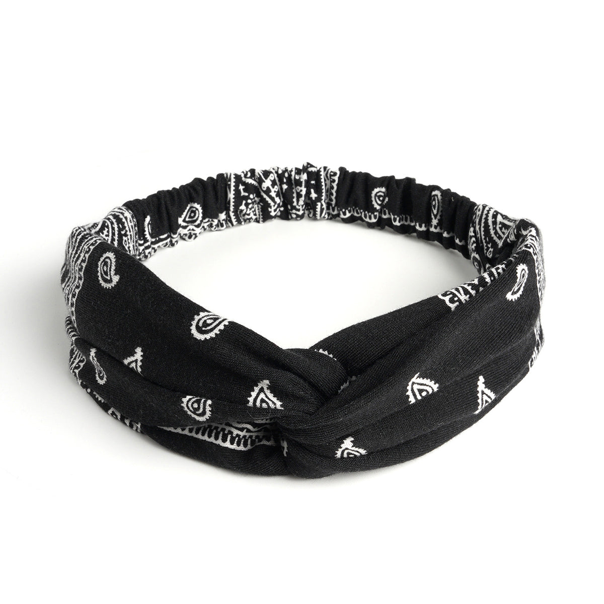 Paisley twist front elastic headband