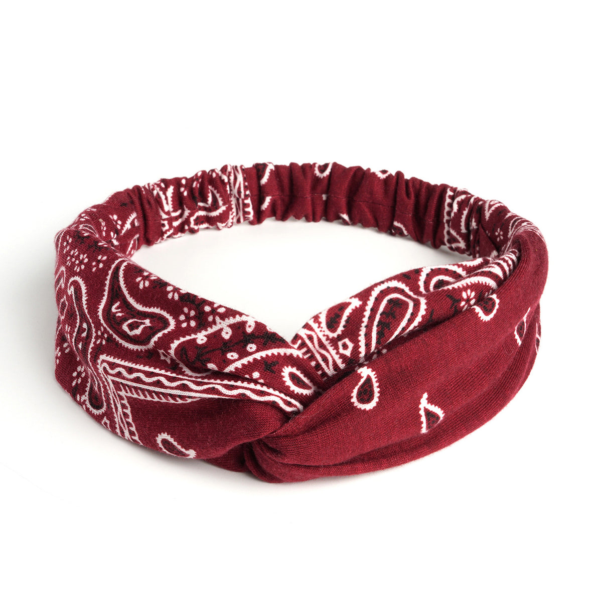 Paisley twist front elastic headband