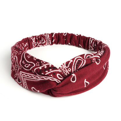 Paisley twist front elastic headband