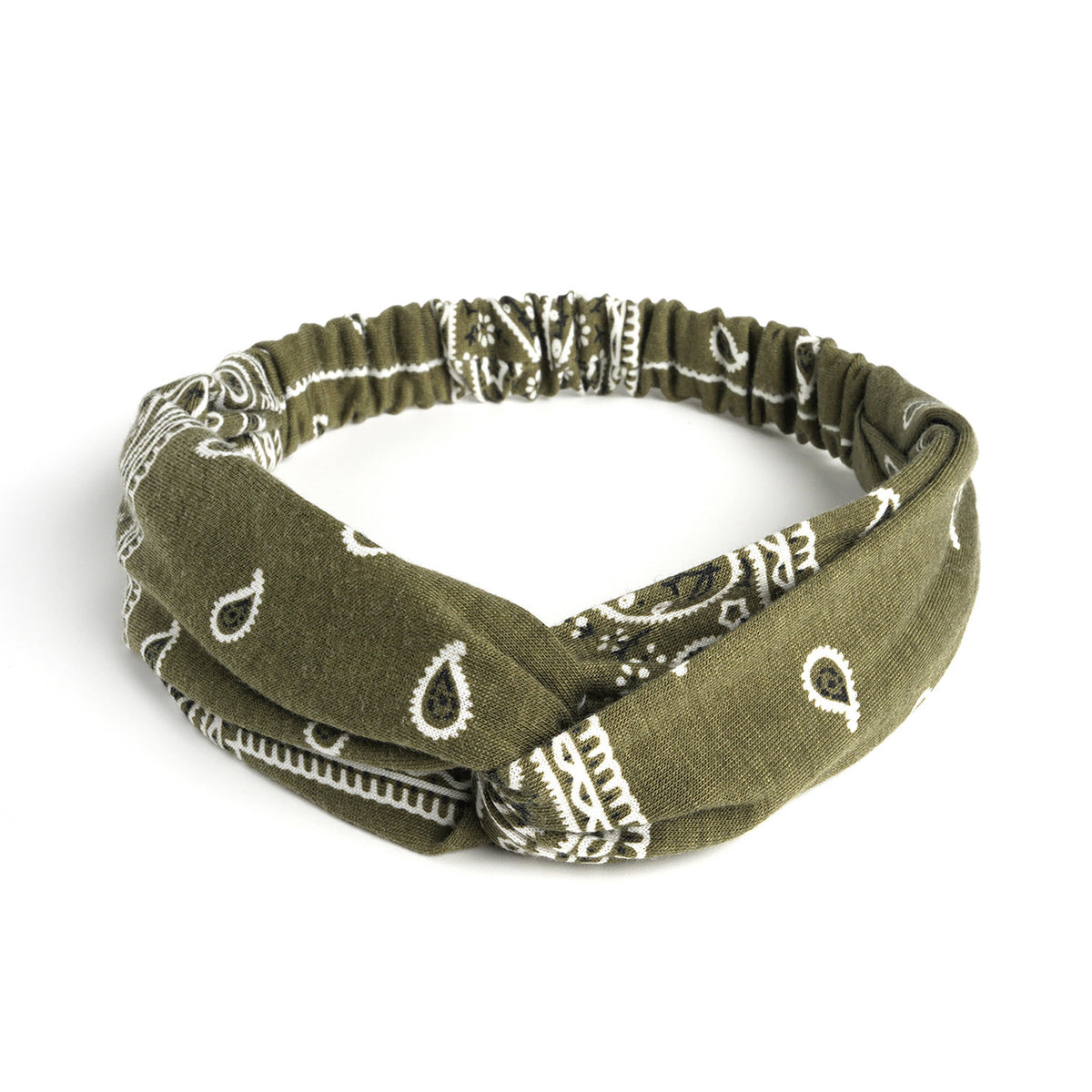 Paisley twist front elastic headband