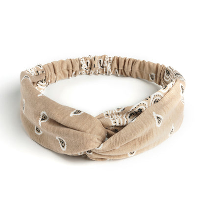 Paisley twist front elastic headband