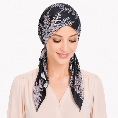 Printed hair cap with scarf
