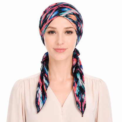 Printed hair cap with scarf
