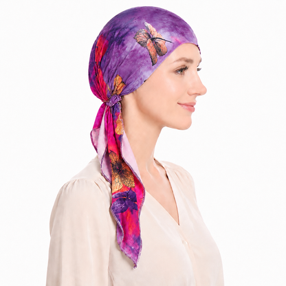 Printed hair cap with scarf