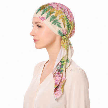 Printed hair cap with scarf