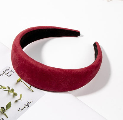 Plain colour soft suede wide headband