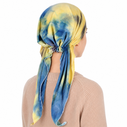 Tie-dye hair cap with scarf