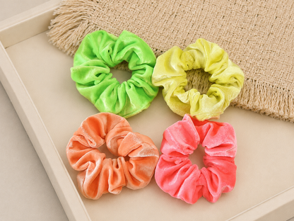 4-pack small velvet scrunchies