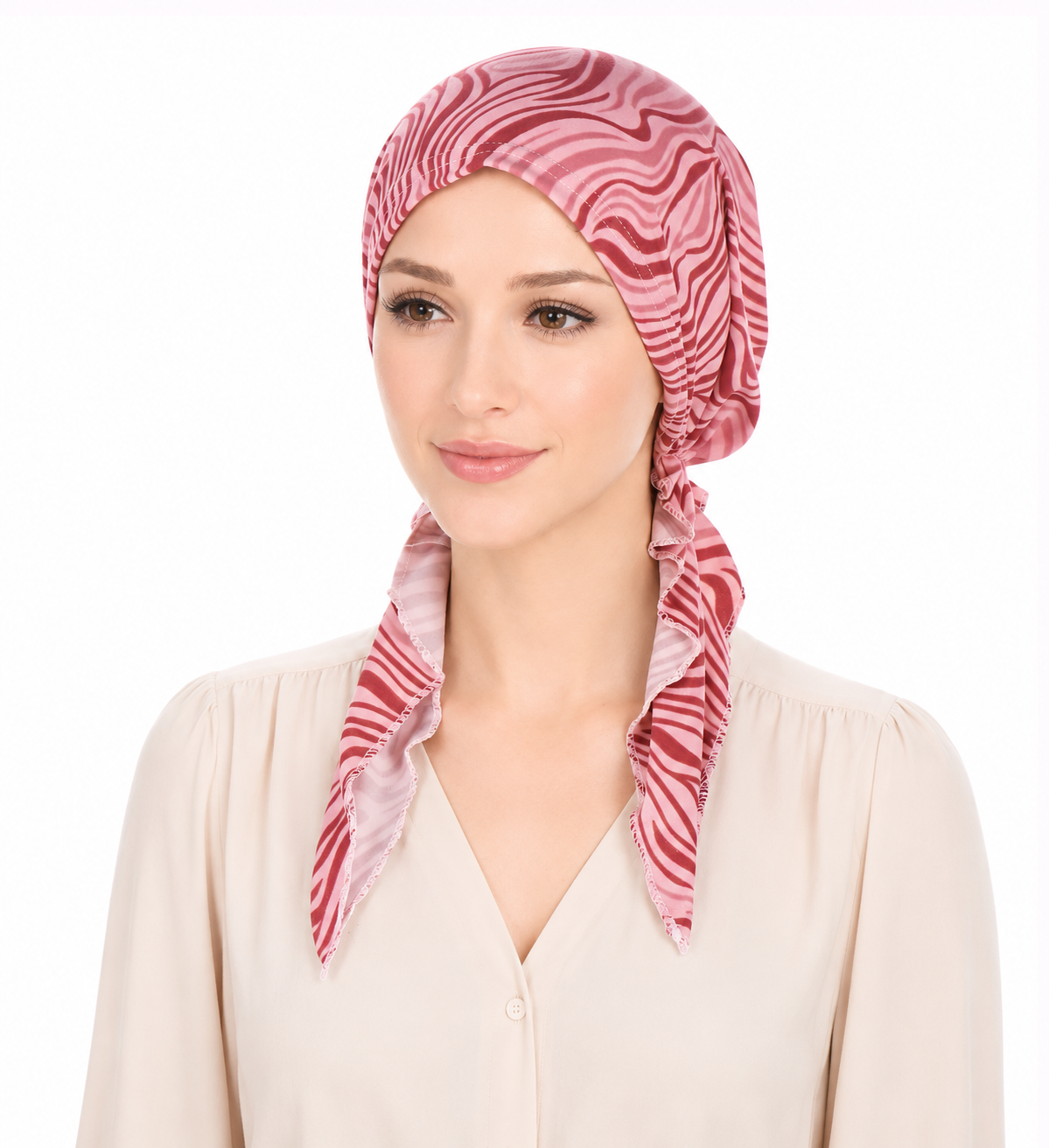 Printed hair cap with scarf