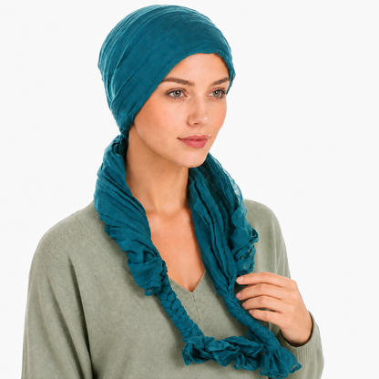 Headscarf with braided ends